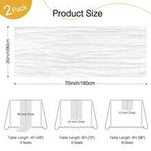 1pc/2pcs/5pcs White Sheer Table Runner, 35"X70", Boho Style Thin Gauze Table Runner, Vintage Country Transparent Table Decor, Suitable For Wedding, Party, Baby Shower, Long Table Decoration
