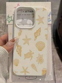 1pc White & Light Yellow Shell Turtle Minimalist TPU Shockproof Phone Case, Compatible With IPhone 17, 16, 15, 14, 13, 12, 11 Pro Max, Air, And Series - Multicolor - View 2