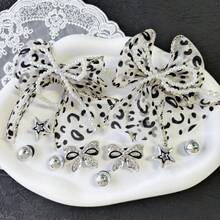 10个豹纹蝴蝶结鞋夹，优雅系列可拆卸鞋饰，适用于带孔鞋、厚底凉鞋、拖鞋、花园鞋、沙滩鞋、DIY配件 - 豹紋蝴蝶結 - 查看 10