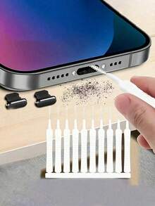 10支装迷你软毛清洁刷 - 柔软温和，有效清洁充电口、淋浴喷头等 - 适用于卧室、浴室、客厅、户外等场所，易于清洁，深度清洁 - 白色 - 查看 12