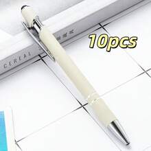 Stylos bille en aluminium personnalisés de couleur neutre Morandi, cadeau de vacances personnalisé, convient pour les fournitures scolaires de retour à l'école pendant l'année scolaire, et stylos personnalisés pour les cadeaux d'enseignants et les prix d'entreprise pour la Fête des enseignants - Multicolore - Voir 15