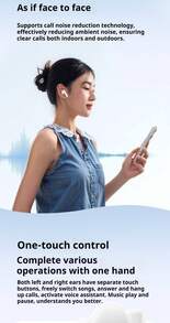 Lenovo TA210 Wireless Bluetooth Earphones - Long Battery Life, In-Ear Sports, ENC, Four-Microphone Intelligent Call Noise Cancellation, White/Moon Rock White, Black - Gift Design - Black - View 8