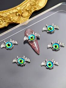 10 món phụ kiện trang trí móng tay hình mắt quỷ 3D - Đá đính móng tay kiểu Gothic bằng hợp kim, phụ kiện tự làm móng, đá trang trí móng, dụng cụ làm móng. - Nhiều màu - Xem 9