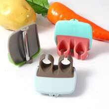 1pc Vegetable Peeler Tool, Comfortable Grip, Non-Slip Rubber Ring Design. Made Of Stainless Steel And Durable Thermoplastic Rubber, Non-Conductive, Suitable For Carrots, Pumpkins And Other Ingredients, Meets Food Contact Safety Standards. Creative Stainless Steel Finger Peeler, Multi-Functional Fruit Peeler, Suitable As Christmas, Holiday, Birthday, New Year Small Gift - Multicolor - View 7