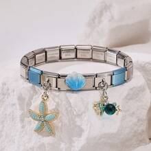 1pc Personalized Multi-Element Stainless Steel Detachable Bracelet, Letter/Heart/Planet/Bow Decor, Multi-Color Fashionable Versatile Bracelet - Multicolor - View 18
