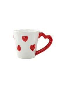 1pc Embossed Heart-Shaped Mug, Minimalist & Elegant Coffee Cup, Ideal Gift For Valentine's Day, Suitable For Living Room Or Bedroom, Also Suitable For Cafes And Restaurants To Serve Latte Or Other Milk Beverages, Great Gift Or Holiday Decor - Multicolor - View 14