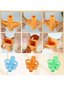 3件套书写工具套装，带铅笔握笔器，帮助儿童学习正确的书写姿势并预防近视