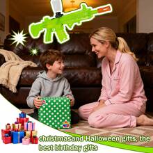 This Brand-New Toy Gun Features Enhanced Fluorescent Effects, An Automatic Mode, And USB Charging, Ensuring Durability. A Must-Have Outdoor Toy For Children, And A Top Choice For Christmas And Halloween Gifts. - 綠色 - 查看 6