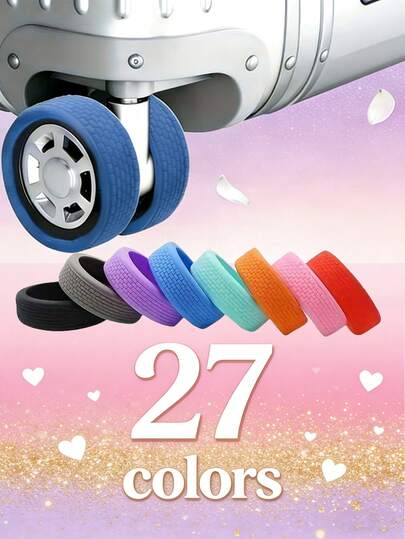 48/24/16/8 Pcs Luggage Wheel Protector Covers, Suitcase Wheel Covers, Office Chair Caster Covers, Portable Luggage Wheel Protectors, Colorful Silicone Luggage Wheel Covers, Luggage Spinner Wheel Covers, Noise Reduction Office Chair Wheel Covers, Travel Accessories, Fit For Most Suitcases And Carry-On Luggage