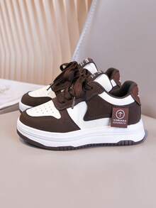 1 双软底防滑经典休闲运动鞋，适合男孩和女孩，室内/室外减震跑步鞋，春/秋 - 卡其色 - 查看 8