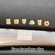 AD 6件套可爱彩虹熊汽车仪表盘装饰摆件，创意电脑显示器/显示屏配件，汽车内饰装饰 - 小熊雪糕 - 查看 3