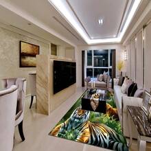 1pc Tiger Green Artistic Pattern Carpet Doormat, Non-Slip Floor Mat, Living Room Decor Rug