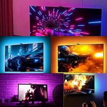 1条RGB LED电视背光灯条，灯光随屏幕环境同步，USB供电。自带传感器，适用于电视、显示器、游戏室、卧室等场所。 - 多色光 - 查看 11