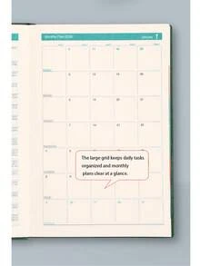 1 件 2026 PU 圆点每日计划本 - 每日一页，每月标签颜色编码，包含学习/工作模板、地址簿和年历。极简主义高效笔记本，适用于时间管理和目标追踪。 - 彩色 - 查看 10