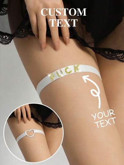 Customized Name Leg Chain, Shiny Crystal Letter Leg Garter, Personalized Name Women Sexy Suspender Leg Ring, Wedding Garter Bride Roleplay Thigh Ring Body Jewelry, Gift For Girlfriend Wife Birthday, Valentine's Day, Anniversary