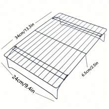 1件/3件装可折叠冷却架 - 不粘可堆叠烘焙烧烤架，适用于蛋糕、披萨 - 家庭烘焙师厨房工具 - 可机洗黑色耐用金属架 - 黑色 - 查看 13