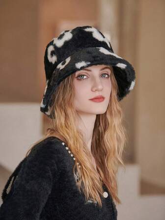 1pc Rabbit Fur Bucket Hat For Women, Flattering, Warm, Versatile, Suitable For Autumn/Winter