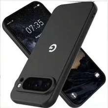 1pc Luxury Liquid Silicone Shock-Proof Phone Case With Velvet Lining, Suitable For Pixel 6/6 Pro/6A/7/7 Pro/7A/8/8 Pro/8A/9/9 Pro/9 A/9 Pro XL/10/10 Pro/10 Pro XL - Black - View 1