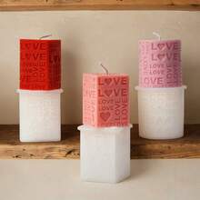 Love Pillar Candle Mold Embossed LOVE Letters Cylinder & Cube Mold Sculpture Pillar Candle Mold-Wedding Candle Mold-Handmade Soap Mold-Valentine's Day Gift Mold - White - View 9