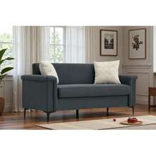 FX-P22EU-(SOFA 557-32)Nordisches 2-Sitzer-Sofa 172*72*82 Cm – Feines Leinengewebe, Massivholzrahmen & Stabile Eisenbeine, Ideal Für Wohnzimmer - Dark Grey - View 4