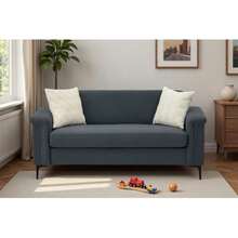 FX-P22EU-(SOFA 557-32)Nordisches 2-Sitzer-Sofa 172*72*82 Cm – Feines Leinengewebe, Massivholzrahmen & Stabile Eisenbeine, Ideal Für Wohnzimmer - Dark Grey - View 5