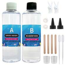 1:1 Transparent Epoxy Resin Kit (Including Hardener) | Art Resin Supplies, Suitable For DIY Crafts, Jewelry Making And Coating | Kit Includes Gloves, Measuring Cup And Stirring Tool
