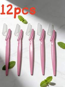 60/50/40/30/20/12/5件套便携式脱毛套装，男女通用，面部毛发修剪器，眉毛修剪器，皮肤柔滑工具，带保护箔刀片 - 米色 - 查看 11