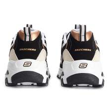 Skechers D'LITES 女士减震复古奶油色熊厚底运动鞋，896204-BKGD - 黑色/金色 - 查看 5