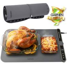 Garnen Warming Mat For Food With 9 Temp Level, Electric Food Warming Mat, 23"X15" Silicone Food Warmer, 8 Timer Settings, Portable Roll-Up Heating Mat - 灰色 - 查看 1