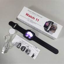 1PC 2.01 Full Screen Breathable Silicone Strap Watch11 - Calling Heart Rate Blood Pressure SpO2 Monitor, 110+ Sports Modes & Sleep Tracker, IP68 Waterproof & AI Voice Assistant, Father's Day Independence Day, Outdoor Running Hiking Gym Daily Wea - Watch11英文版黑色 - 查看 2