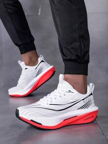 Men's Lightweight Casual Sports Shoes, Mesh Breathable Design, Provide Extremely Comfortable And High-Performance, Fashion Minimalist, Lace-Up Streamlined Design Running Shoes, Suitable For Daily Activities, Running And Training