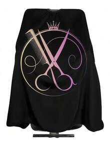3pcs Hairdressing Apron With Scissor Print, Waterproof And Stain-Resistant Fabric, Adjustable Collar, Suitable For All Hair Types And Ages, Universal Styling Tool For Salons And Home Use - Multicolor - View 3