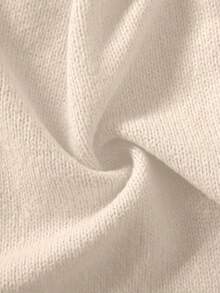 Women's Casual Loose Cream Yellow Homecoming Basic Cardigan Sweater, Suitable For Daily, Tea Party, Travel, Autumn/Winter - Apricot - View 7