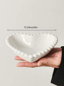 1pc/2pcs French Ins Style White Ceramic Cake Plate, Pearl Edged Porcelain Dessert Plate, Household Dish Snack Plate Dessert Bowl