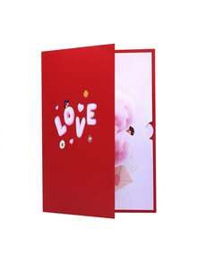 1pc Pop-Up Valentine's Day 3D Greeting Card With Envelope, Heart Cloud Design, Love Theme, Suitable For Valentine's Day/Wedding/Engagement/Couple Confession And Other Occasions