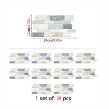 10 peças/30 peças Adesivos Decorativos Autoadesivos para Cozinha (Estes são adesivos decorativos, não azulejos reais), Adesivos de Parede com Padrão de Tijolo Irregular Plano 2D de Cores Mistas, Papel de Parede, Adesivos de Azulejos, Adesivos de Decoração de Parede, Adesivos de Decoração de Azulejos, Adequados para Decoração de Casa, Decoração de Cozinha, Decoração de Sala de Estar, Decoração de Banheiro, Decoração de Quarto, Decoração de Quarto, Etc. - Multicolorido - Visão 10