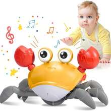 1 pieza Juguete con forma de cangrejo que se arrastra y reproduce música con función de evitar obstáculos, operado con electricidad, como regalo de cumpleaños para niños y niñas, [embalaje aleatorio], controlador para bebés, juego de peces, mata moscas - Verde - Ver 11