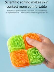 1pc (Random Color) Shampoo Brush Massage Hair Washing Tool, Scalp Massager Comb, Hair Cleaning Brush, Square Bathroom Shower Scrub Brush, Silicone Head Massage Scrubber