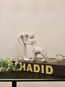 1pc Girl And Dog Friendship Resin Artwork, Statue Of Girl And Dog, Commemorating Their Bond, Elegant Home Decor Gift, For Those With Cherished Friendships, Room Decor, Reminds Of Girl With Her Loyal Pet Companion, Indoor/Outdoor Figurine, Christmas Decoration