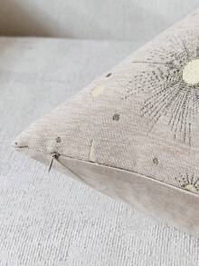 1 față de pernă decorativă cu model de stele și lună, maro deschis (fără inserție), jacquard la modă și confortabil, din chenilă și fir auriu, potrivită pentru decorul sărbătorilor Ramadan, decor pentru casă pentru canapea, pat, dormitor, pentru toate anotimpurile - Maro deschis - Vizualizare 2