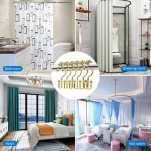 Ganchos para cortina de ducha, 12 ganchos de ducha para cortina de ducha, ganchos duraderos de acero inoxidable para cortina de ducha de bao, anillos de ducha para barra de cortina de ducha dorado - Dorado - Ver 9