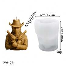 1pc Western Cowboy Hat Themed Craft Candle Making Silicone Mold - White - View 5