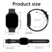 1.83英寸全触控屏智能手表，兼容和Android 5.2及以上系统的智能手表，内置180mAh电池，支持语音控制、通话/接听、人工智能助手、超过100种运动模式、计步器，男女皆宜。