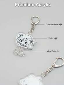 1 قطعة سلسلة مفاتيح أكريليك الوجه بتصميم كرتوني أنمي K-POP، قطعة زخرفية يدوية مصنوعة بعناية لحقيبة أو سيارة أو بطاقة هوية، هدية مثالية لعيد المعلم، عيد الميلاد، ، عيد الهالوين، لعشاق الأنمي والعائلة والأصدقاء