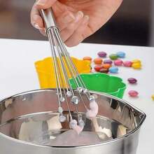 1pc Stainless Steel Ball Whisk - 10 & 12 Inch Handheld Bead Egg Cream Whisk For Cooking & Baking - Restaurant & Home Kitchen Mixing Tools - Dishwasher Durable Manual Egg Beater - Silver - View 3
