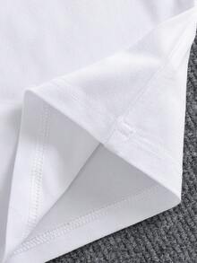 2件套男婴休闲字母印花圆领T恤和短裤套装，夏季 - 綠色 - 查看 9