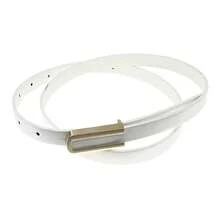 1件装女士U型金属扣细皮带连衣裙腰带，简约白色西装腰带，百搭时尚 - 白色 - 查看 2