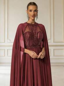 DELLA COUTURE Váy dạ hội dài màu đỏ tía, váy dự tiệc mùa hè cho nữ, hoàn hảo cho đám cưới, tiệc chiêu đãi, thảm đỏ, tiệc tùng, vũ hội và các dịp trang trọng khác, thiết kế thời trang cao cấp giúp bạn tỏa sáng, váy dạ hội cocktail - Màu Đỏ Sâu - Xem 6