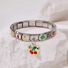 1pc Personalized Multi-Element Stainless Steel Detachable Bracelet, Letter/Heart/Planet/Bow Decor, Multi-Color Fashionable Versatile Bracelet - Multicolor - View 14
