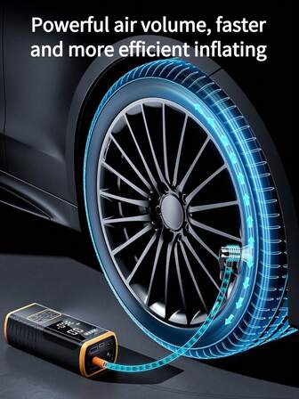Handheld Wireless Car Tire Inflator/Air Compressor (With Digital Pressure Gauge & Led Light) Mini Air Pump For Cars, Motorcycles, E-Bikes, Bicycles, Balls, And More.11.1V 2000Mah